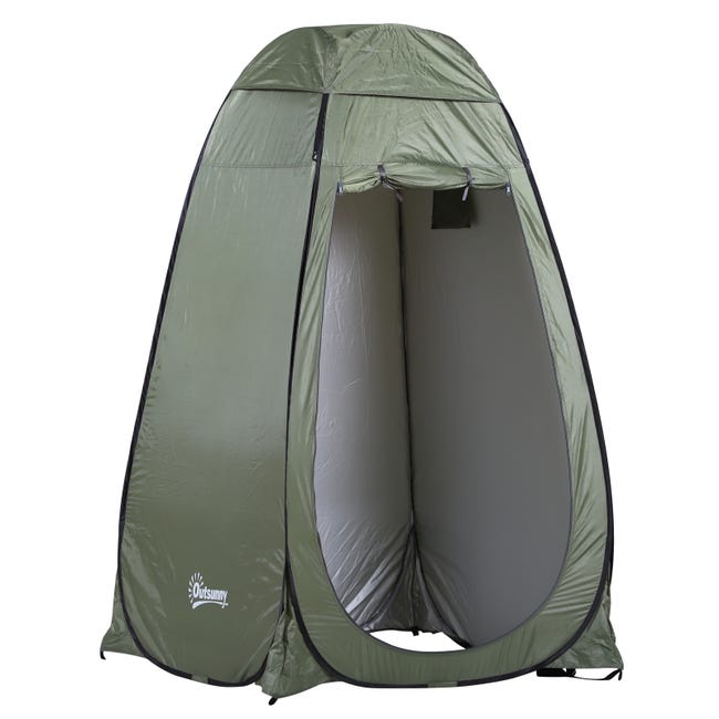 Outsunny Tente De Douche De Camping Pop Up Pliable 2 Fenêtres Et 3 Portes Noir Outsunny Tente De Douche De Camping Pop Up Pliable 2 Fenêtres Et 3 Portes Noir