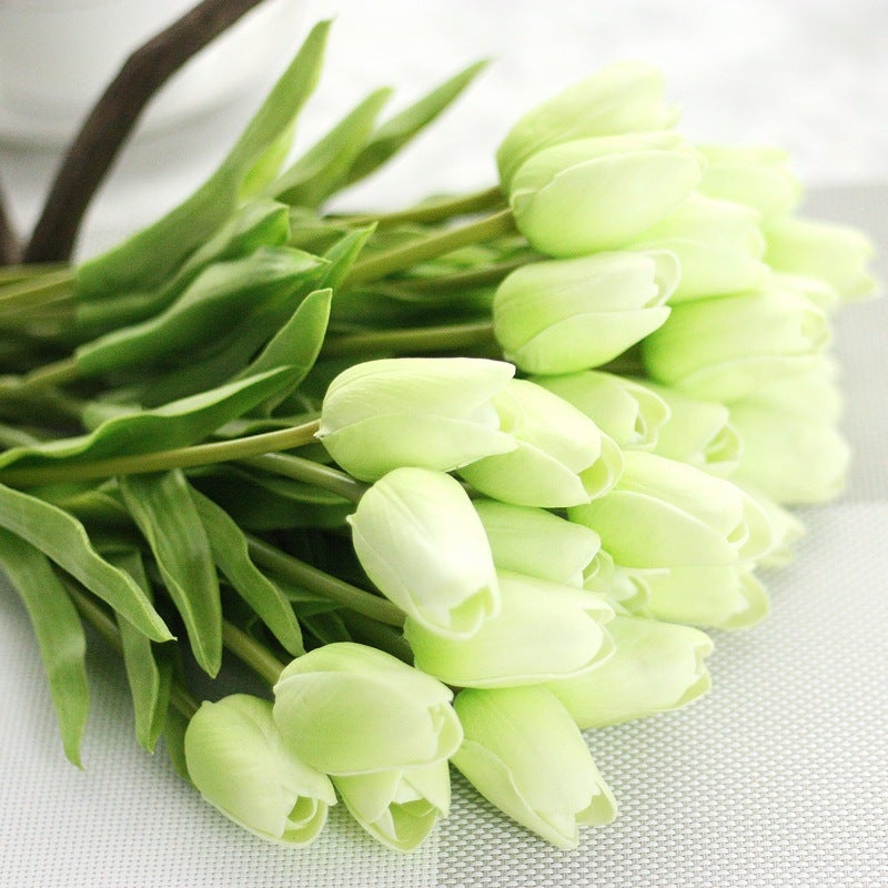 Bouquet de 12 Tulipes artificielles au Toucher réaliste, décoration Parfaite pour Mariage, fête, Maison, Jardin, Bureau (Rose ) - 2