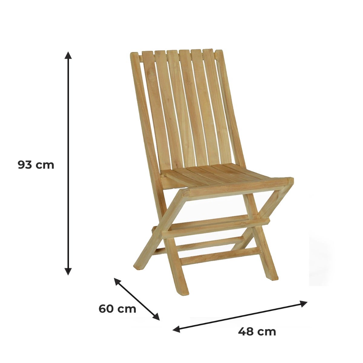 Chaise de jardin sans coussin Karimun en Teck Marron - 8