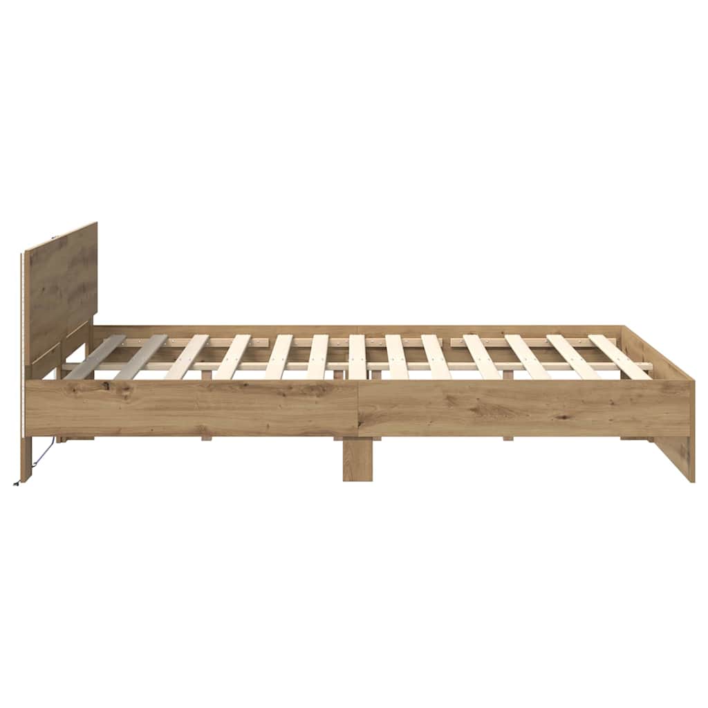Cadre de lit en panneau de bois pour la chambre, 150 × 200 cm - 7