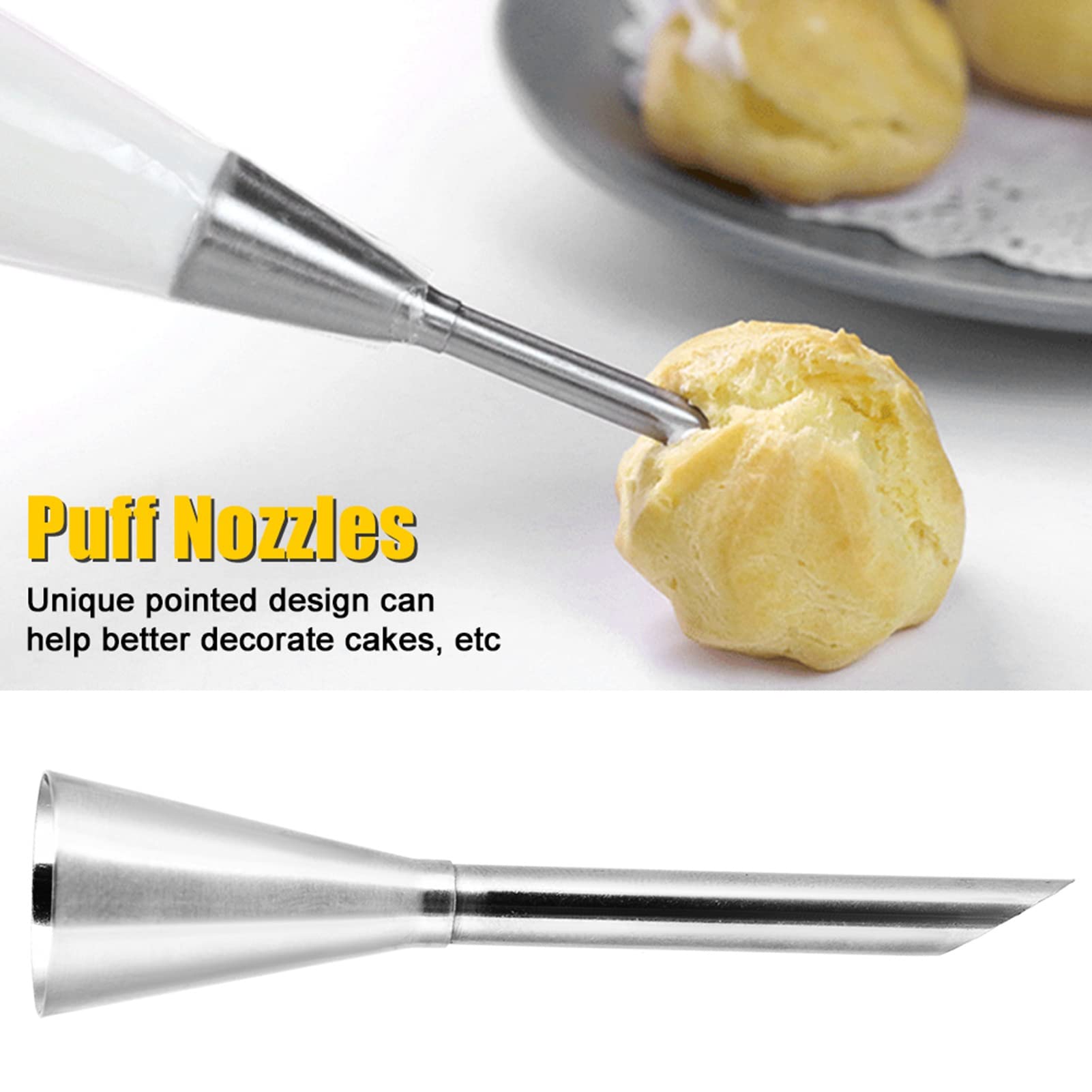 5 Pezzi Punte per Piping Grandi, Beccucci Punte Bocchette Sac A Poche Grandi, Beccucci Sac A Poche Professionali in Acciaio Inox, Bocchetta Sac a Poche Grande per Decorare Torte Crema, Cupcake