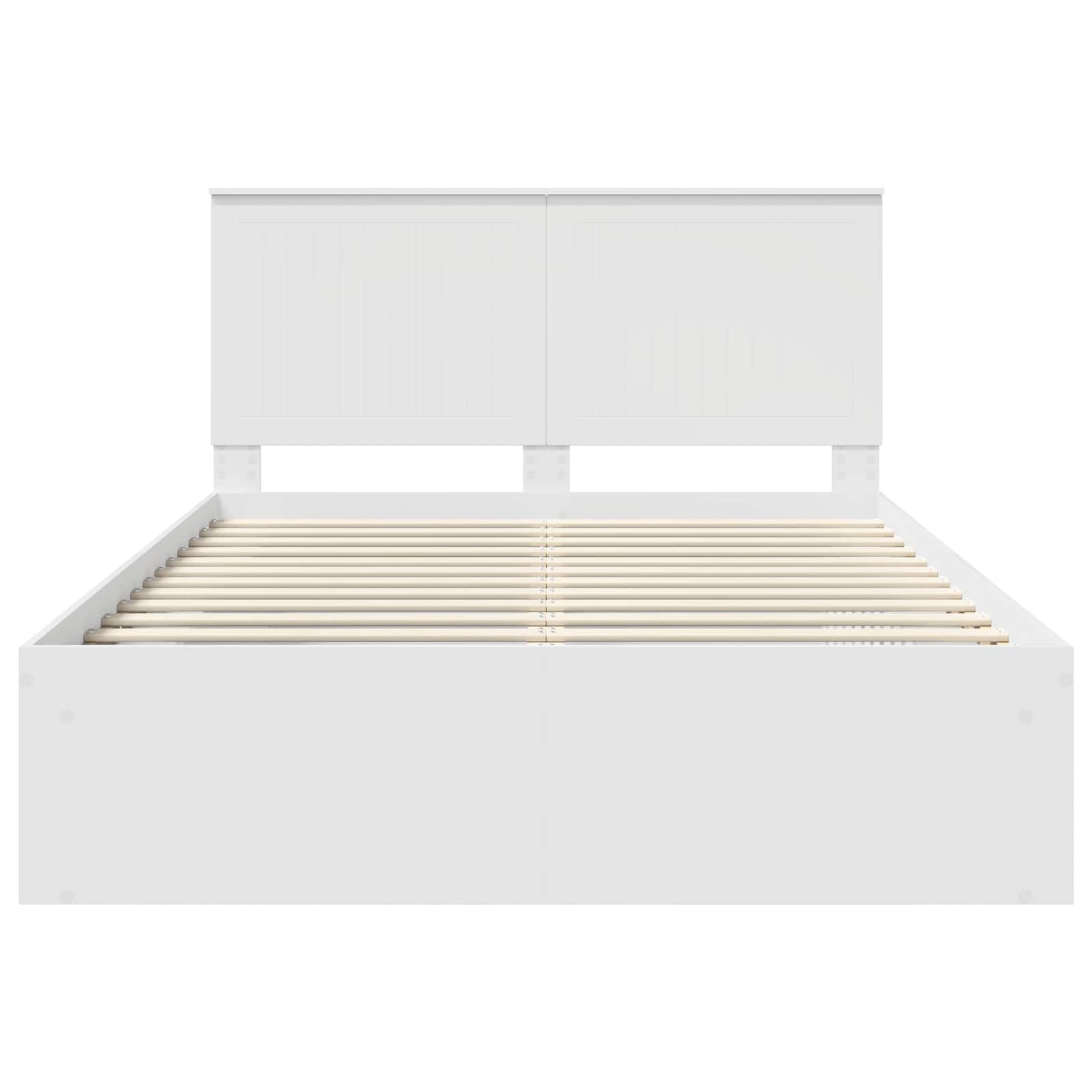 Cadre de lit blanc 140 x 200 cm bois de pin massif - 7