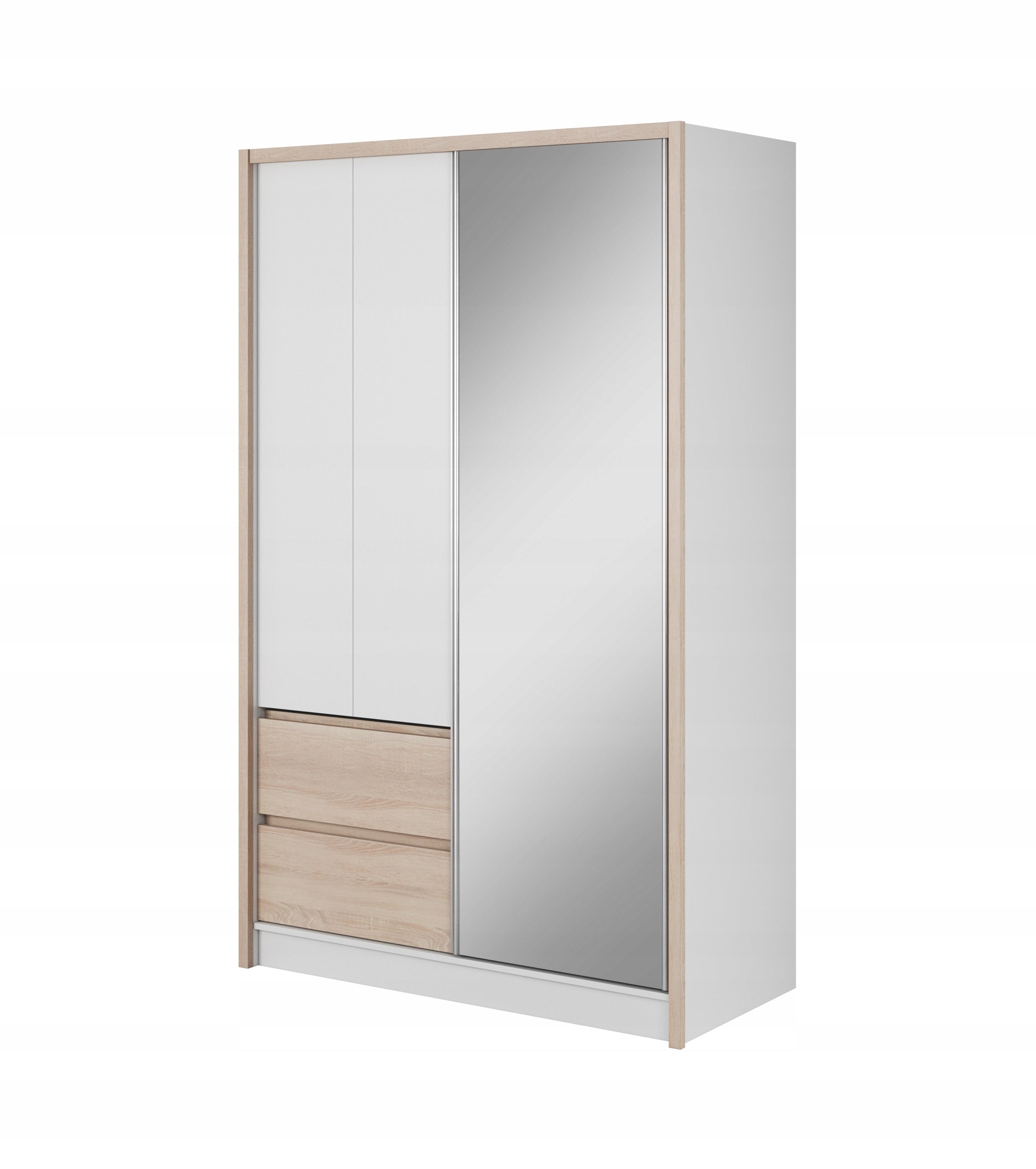 Armoire Penderie Baroque Gauthier - Blanc, Bois Satiné - Dimensions 180x115x50 Cm