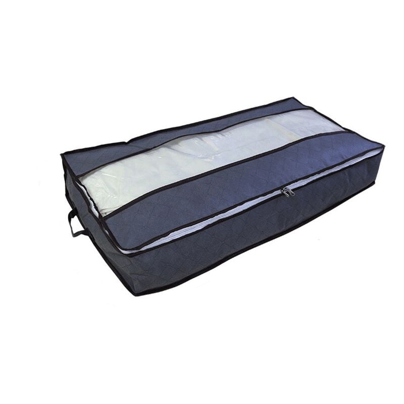 Sac De Rangement Sous Lit 55 Litres - Gris Et Blanc - Tissu Non-tissé - Neuf