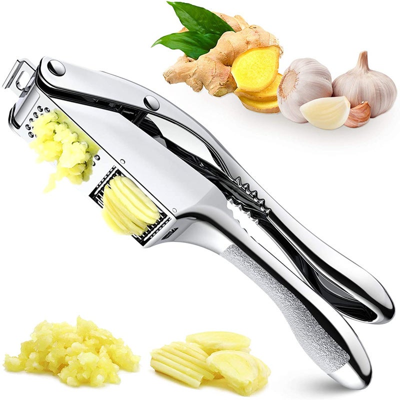 Broyeur à Ail Manuel En Acier Inoxydable - Presse-ail Hachoir Cuisine Gadget Argenté