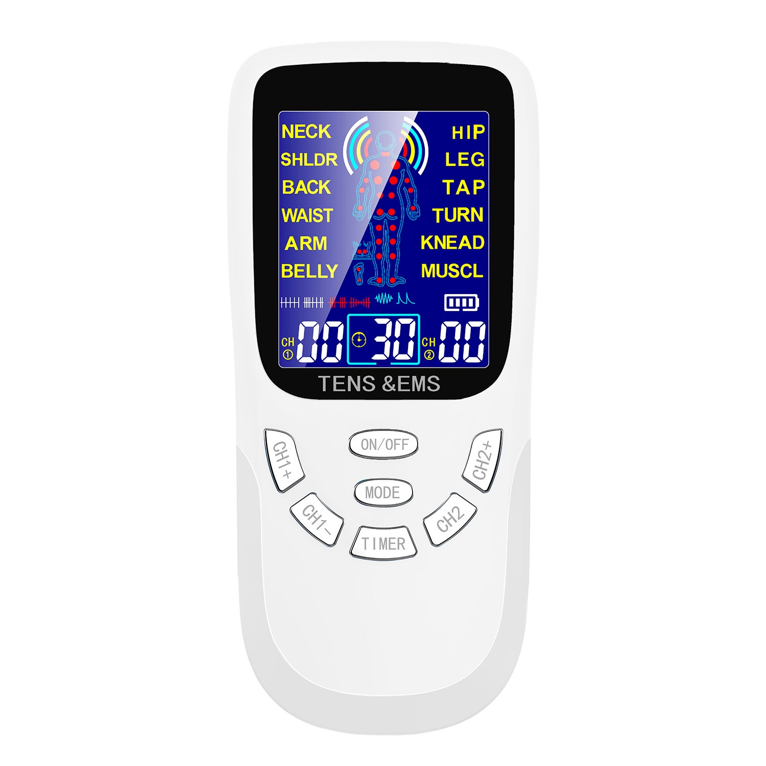 Boston Tech WE112EU Électrostimulateur 3-en-1 – TENS, EMS & Massage, Appareil Digital Professionnel Sans Fil
