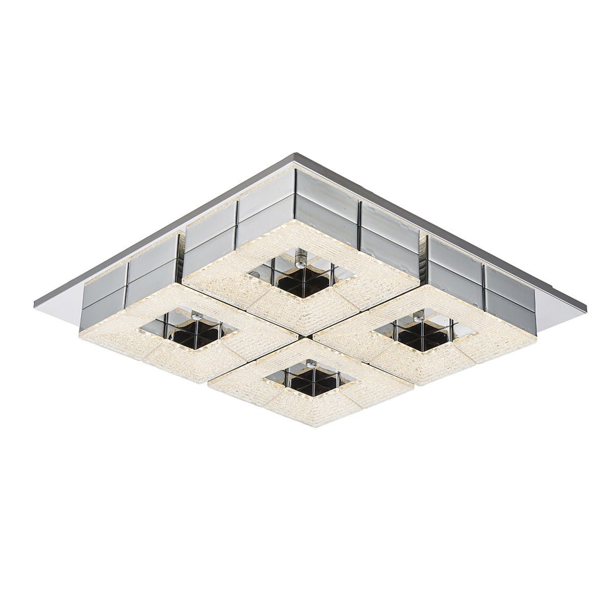 Plafon Clarise kwadratowy chromowany srebrny LED 48W 3000K 3800lm wym: 8 x 45 cm IP20 metal Italux