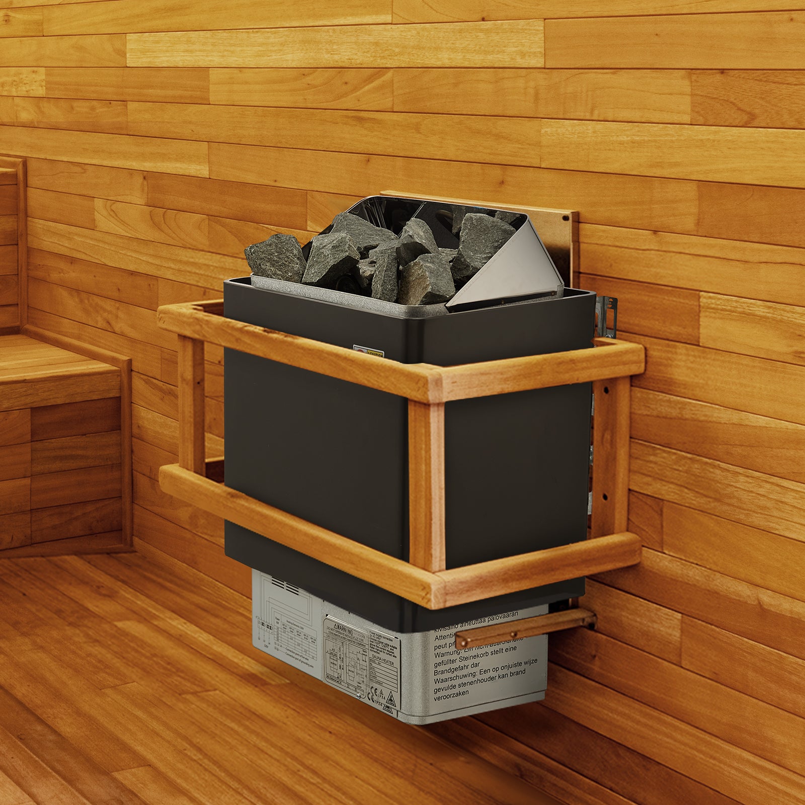 Poêle Sauna Électrique VEVOR Portable, 8 kW, 400 V 3 N, avec Minuterie 3 h, 110℃ Max, pour Sauna 8-12 m³, Utilisation Commerciale de Douche Spa Hôtel - 8