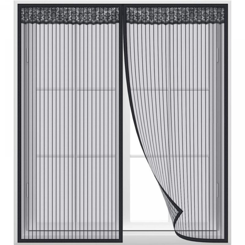 Moskitiera magnetyczna na okno 120 x 100 cm, samoprzylepna siatka magnetyczna, łatwa instalacja do większości okien