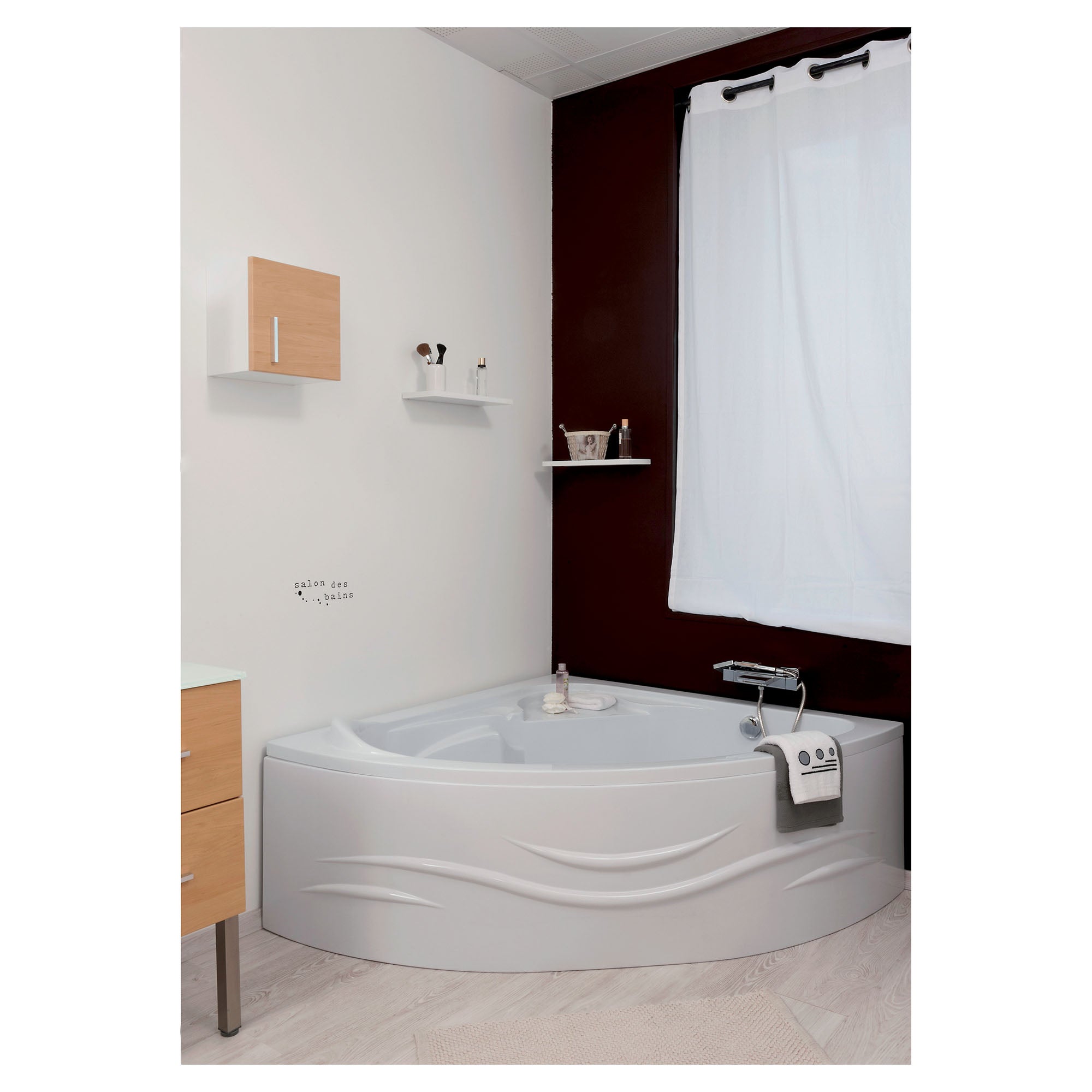 Ondée - Baignoire Acrylique D'angle 135x135 Cm 215l - Fany - 6