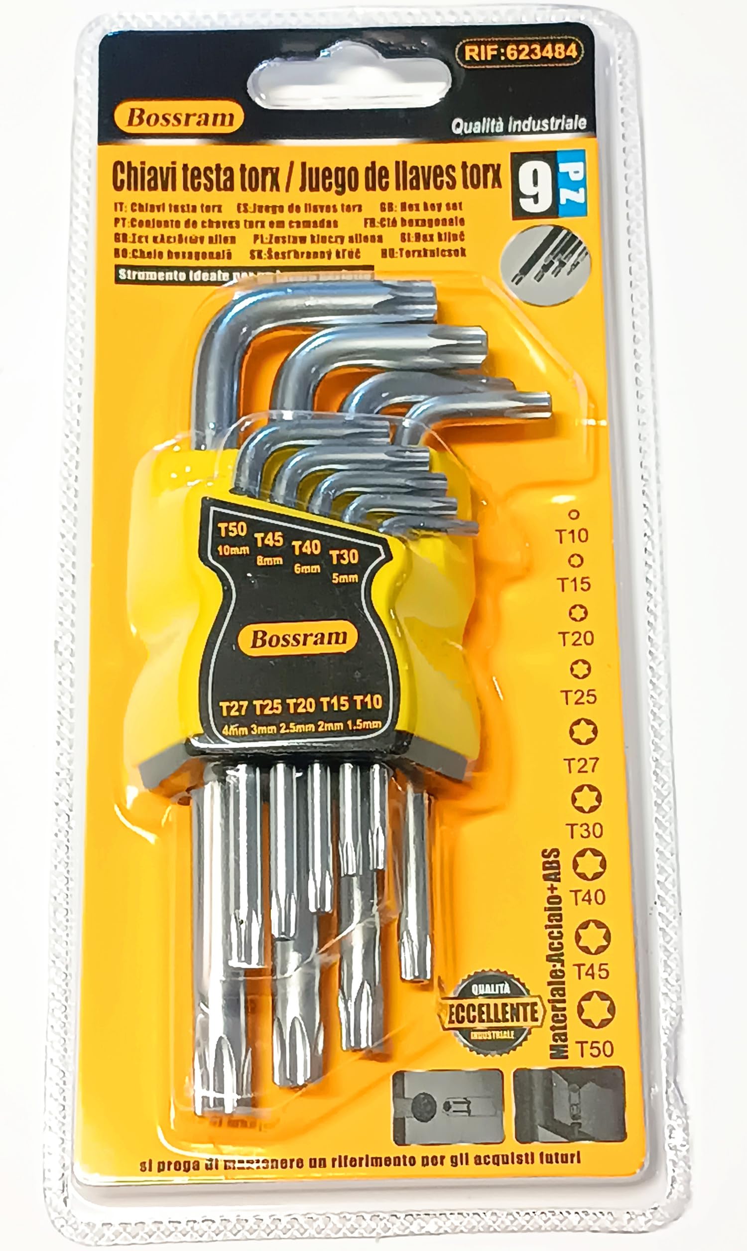 Set 9 Chiavi Torx A L - Misure Da T10 A T50, Acciaio Resistente, Per Meccanica E Elettronica - Foto 9