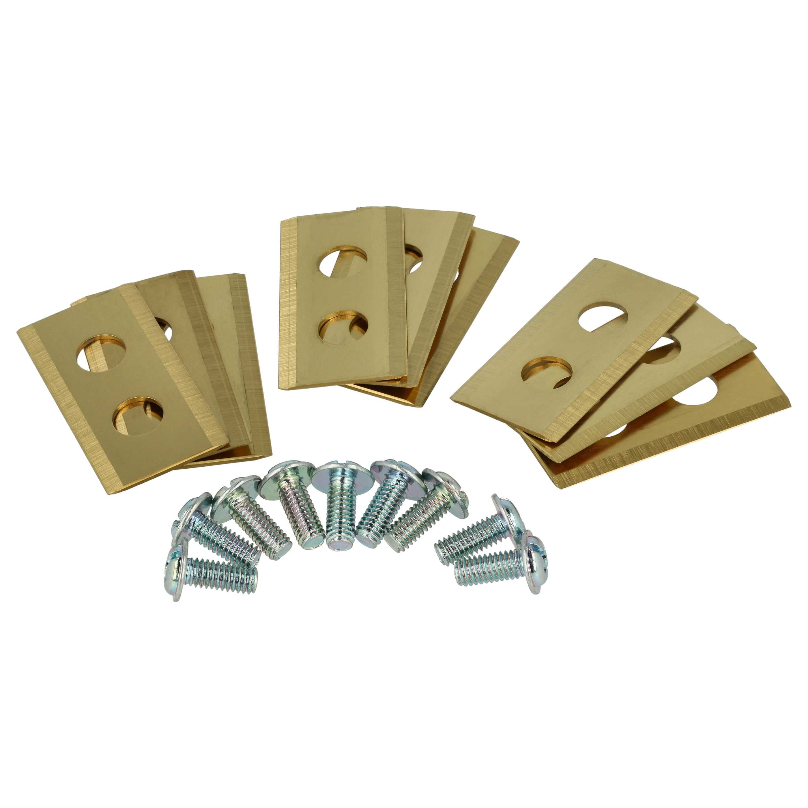 vhbw 18x Lama di ricambio compatibile con Worx Landroid M1000 WG791E.1, M1000i WG796E.1 tagliaerba - oro, in acciaio (rivestito in titanio) - 3