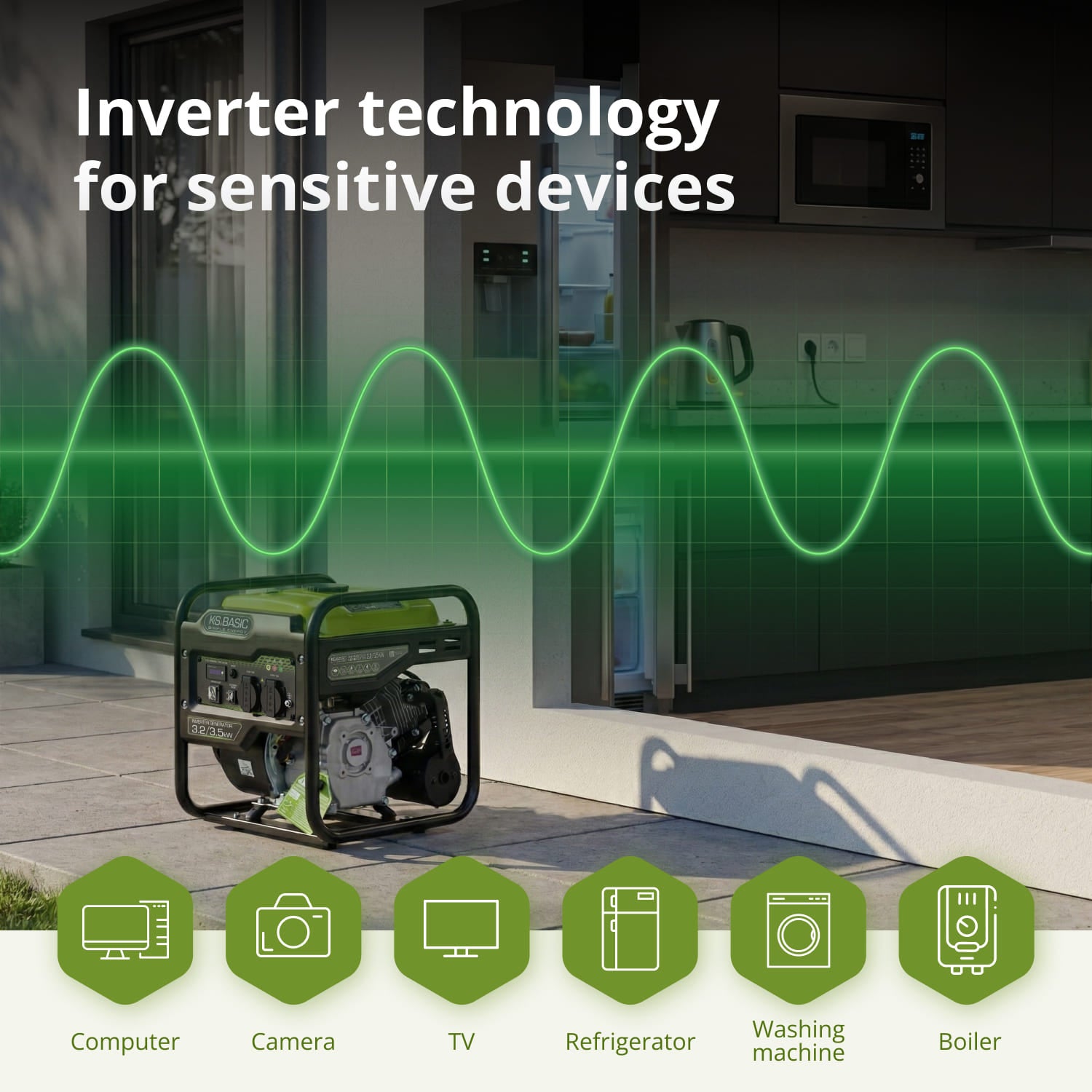 Gerador inversor Könner & Söhnen KSB 35i, máx. potência 3500W - 3