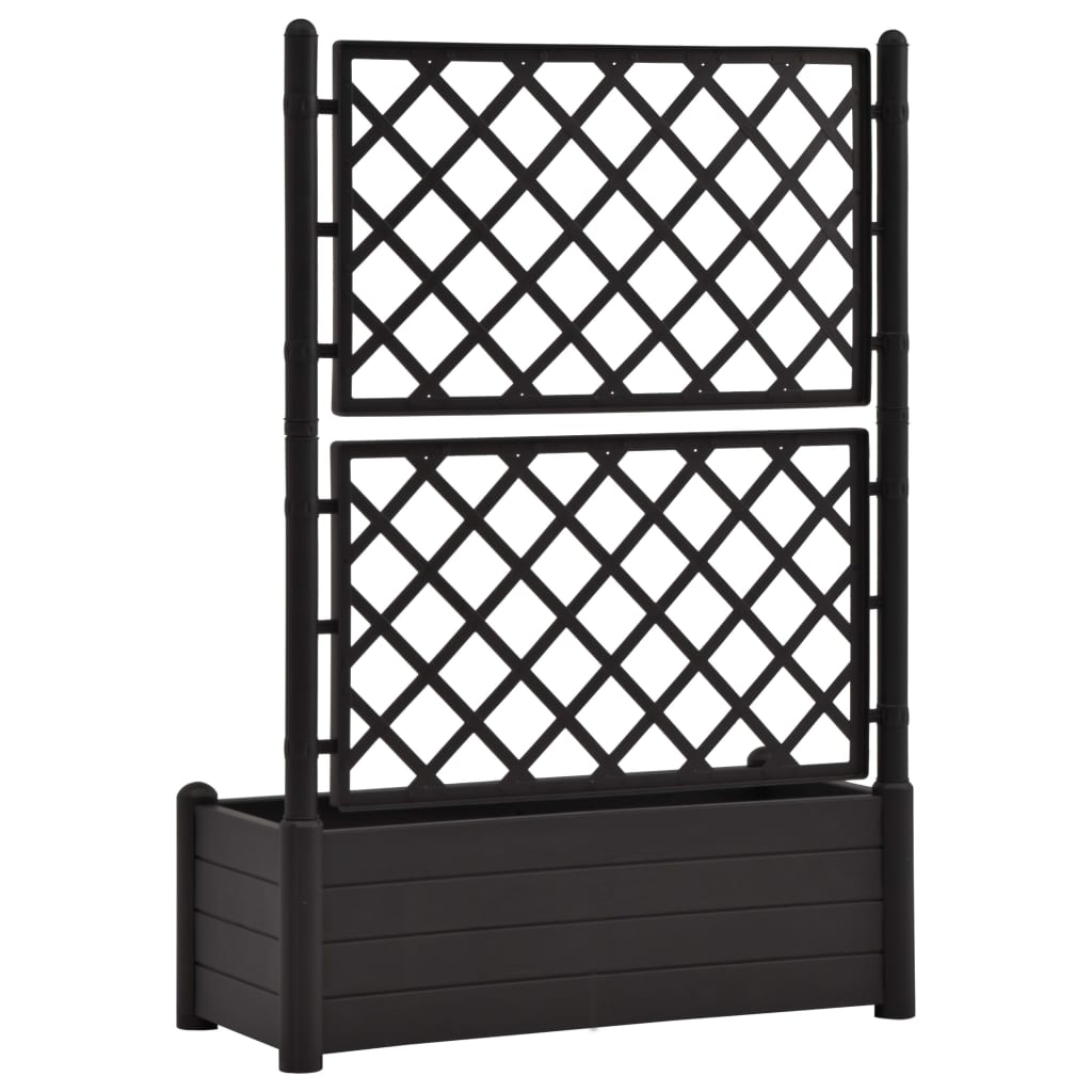 Jardinière avec treillis 100x43x142 cm PP Anthracite - 5