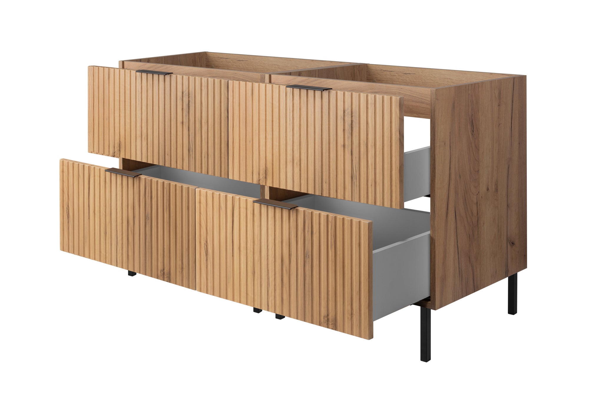 Meuble sous double vasque sur pieds FLOW chêne craft 120 cm - 5