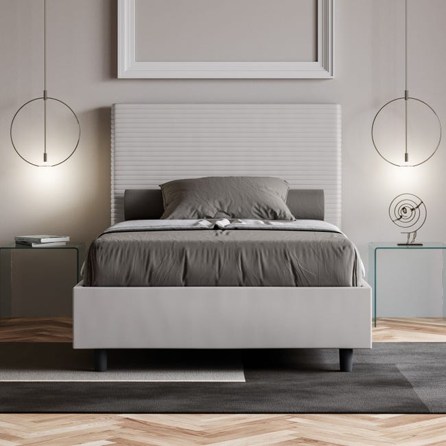 Letto Piazza e Mezzo 120x190 cm con Rete e Contenitore Focus