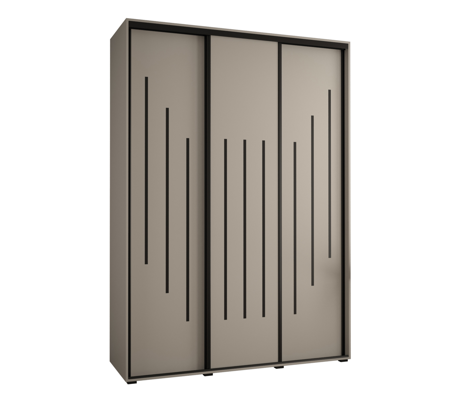 Szafa przesuwna wysoka Dakota 8 180 x 60 x 235,2 cm kaszmir + u. czarny - Abiks Meble