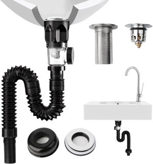 Sifone Scarico 2 Vie Senza Piletta Per Lavello In Acciaio Inox Doppio Attacco Lavastoviglie Lavatrice Modello Fiasca 1 1 2 X O40x230 Mm Bonomini - Foto 12