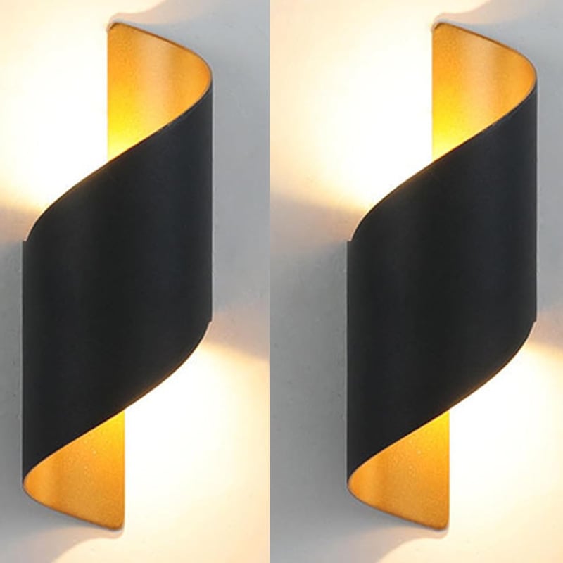 Kinkiet LED, 10 W, 3000 K, ciepła biel, wodoodporność IP65, idealny do baru lub sypialni, 2 sztuki, czarny