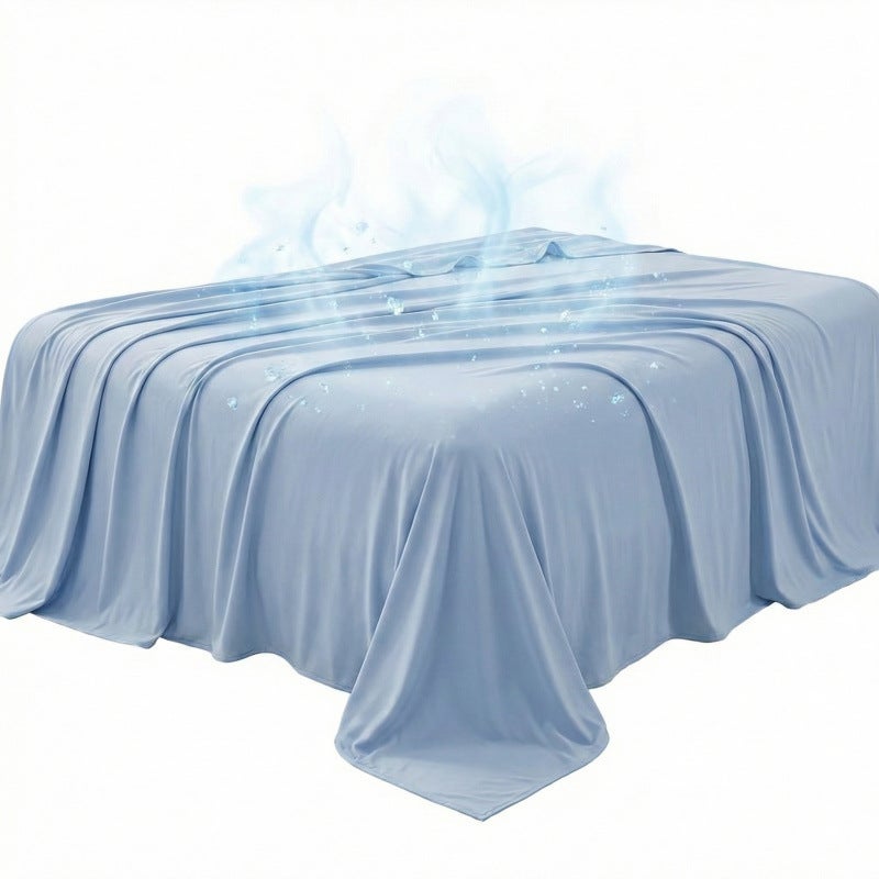 Couverture rafraîchissante d'été, couverture d'été légère, fibre résistante à la chaleur et au froid (bleue, 180x200 cm) adaptée aux siestes, au salon - 6