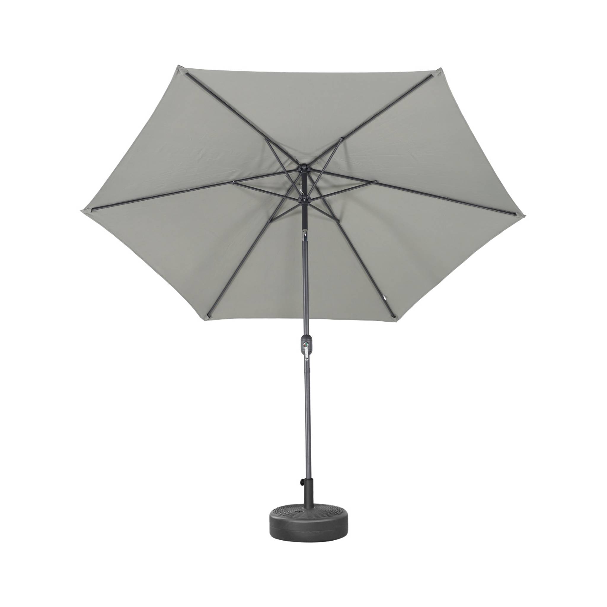 Parasol droit rond Ø300cm - Touquet Kaki - mât central en aluminium orientable et manivelle d'ouverture TOUQUET - 4
