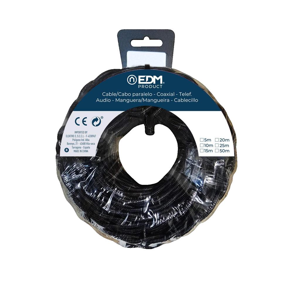 Edm Paralelo Textil Trenzado 2X1,5Mm 25Mts Negro , Leroy Merlin
