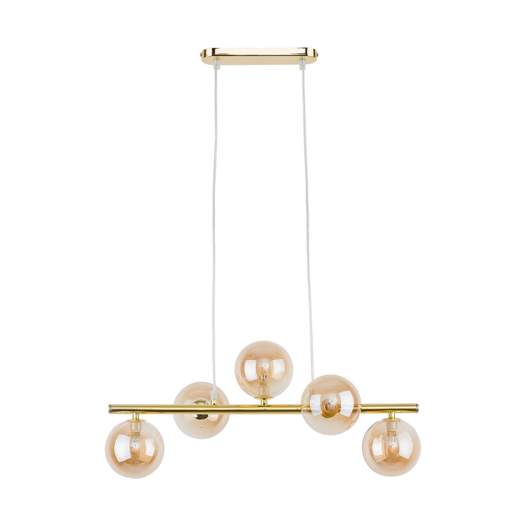 Lampa wisząca Estera msiężno-bursztynowy 5xG9x6W wym: 115 x 27 x 63 cm szkło TK Lighting