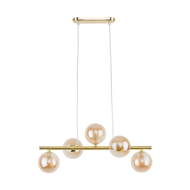 Lampa wisząca Estera msiężno-bursztynowy 5xG9x6W wym: 115 x 27 x 63 cm szkło TK Lighting