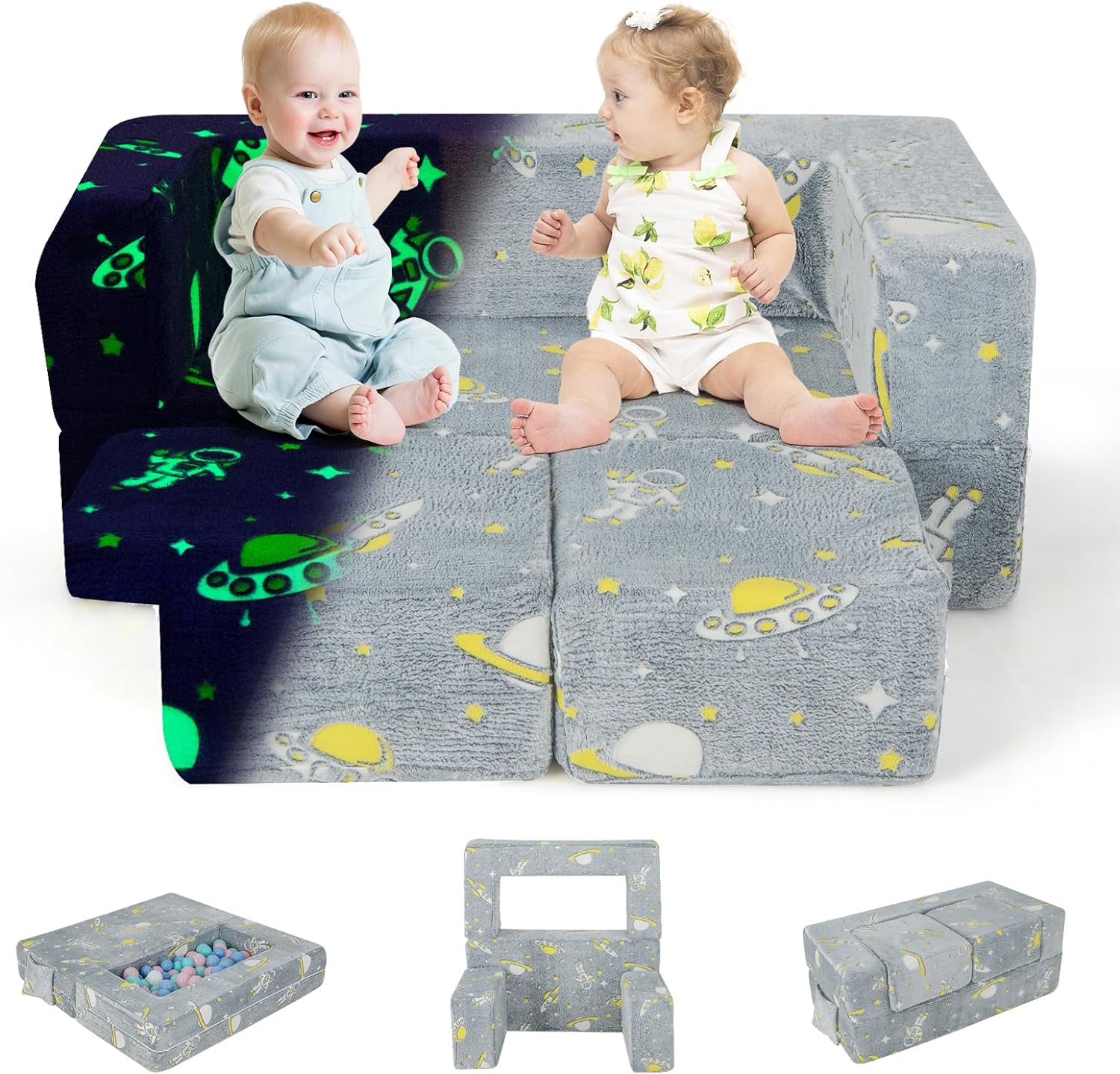 HURRISE Fauteuil de dossier de canapé pliable en peluche pour enfants HURRISE Fauteuil de dossier de canapé pliable en peluche pour enfants