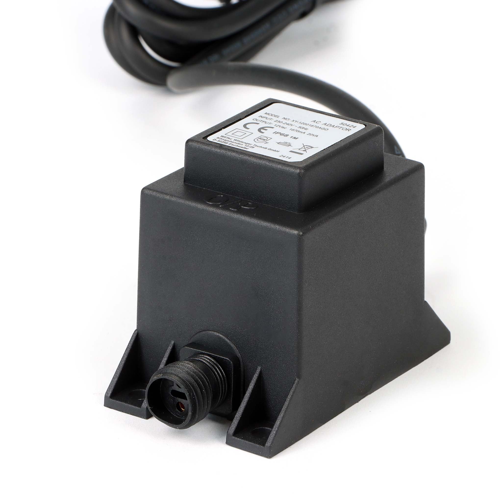 Transformateur 230 V en 12 V – 81 x 50 x 63 mm – 1670 mA 20 VA AC/AC – IP68 – Adapteur de Réseau Jebao avec Raccord vissé, 2 pôles – source… Wiltec... - 6