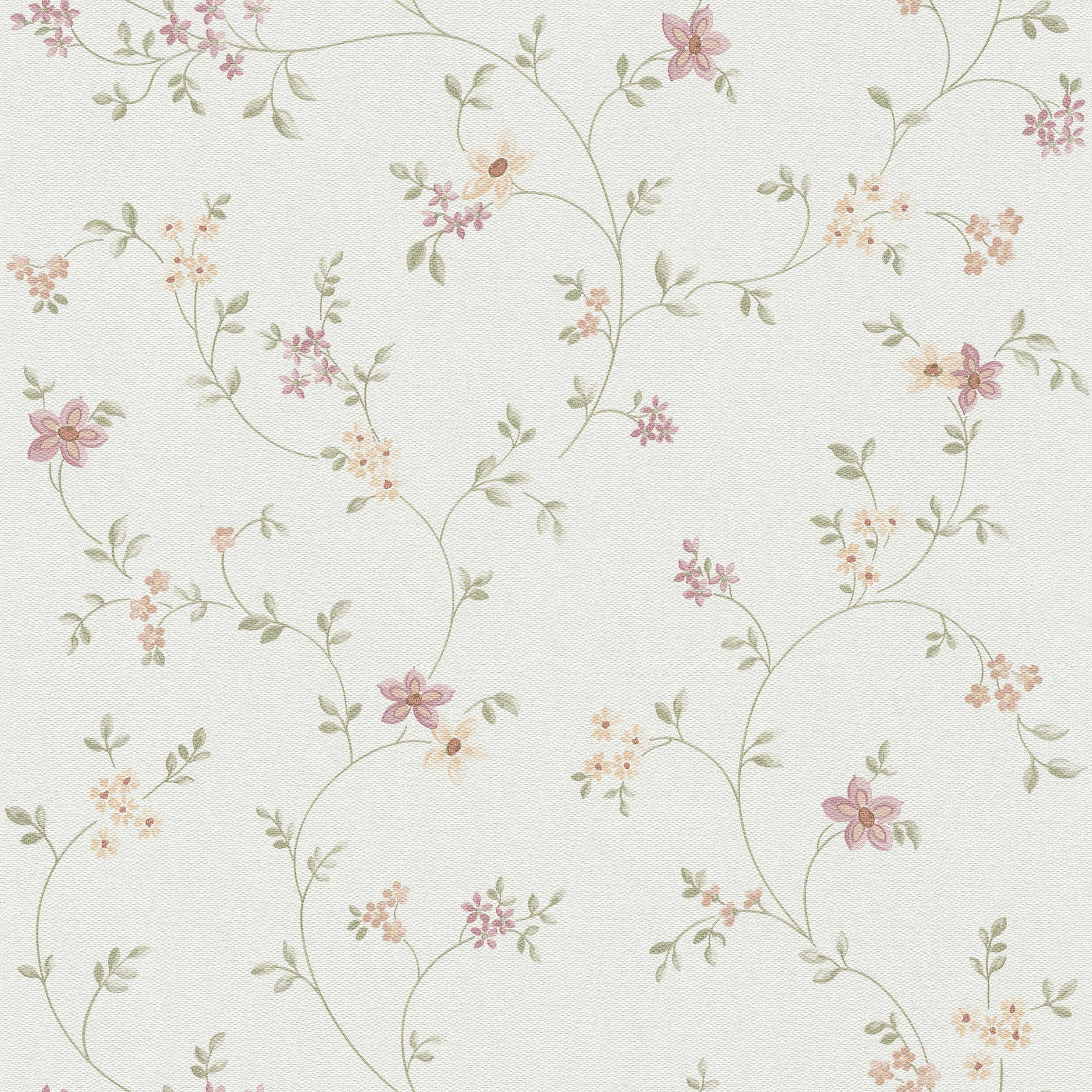 Papel pintado floral TADESSI Juliano M1-No.884, tejido no tejido, papel pintado floral natural verde multicolor para salón, dormitorio, cocina - 4