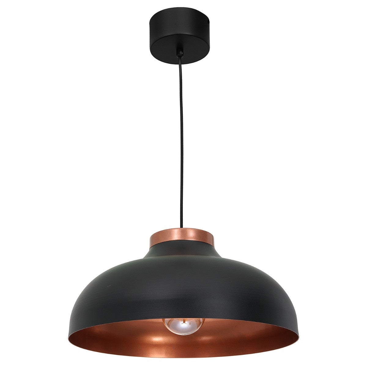 Lampa wisząca Basca czarny mat-miedziana 1xE27x15W wym: 130 x 40 x 40 cm metal Luminex