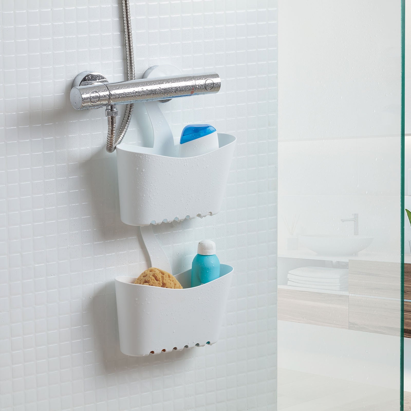 TATAY Standard - Cestillo de Ducha Multiusos con Colgador Adaptable. Blanco - 6