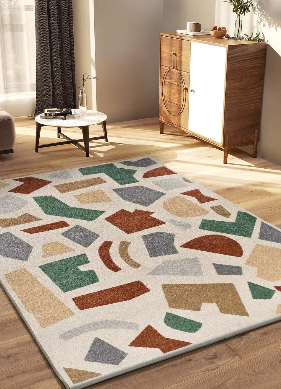 Dywan wewnętrzny prostokątny, wielokolorowy, 80 x 150 cm, BERUTI geometryczny - ATTICGO