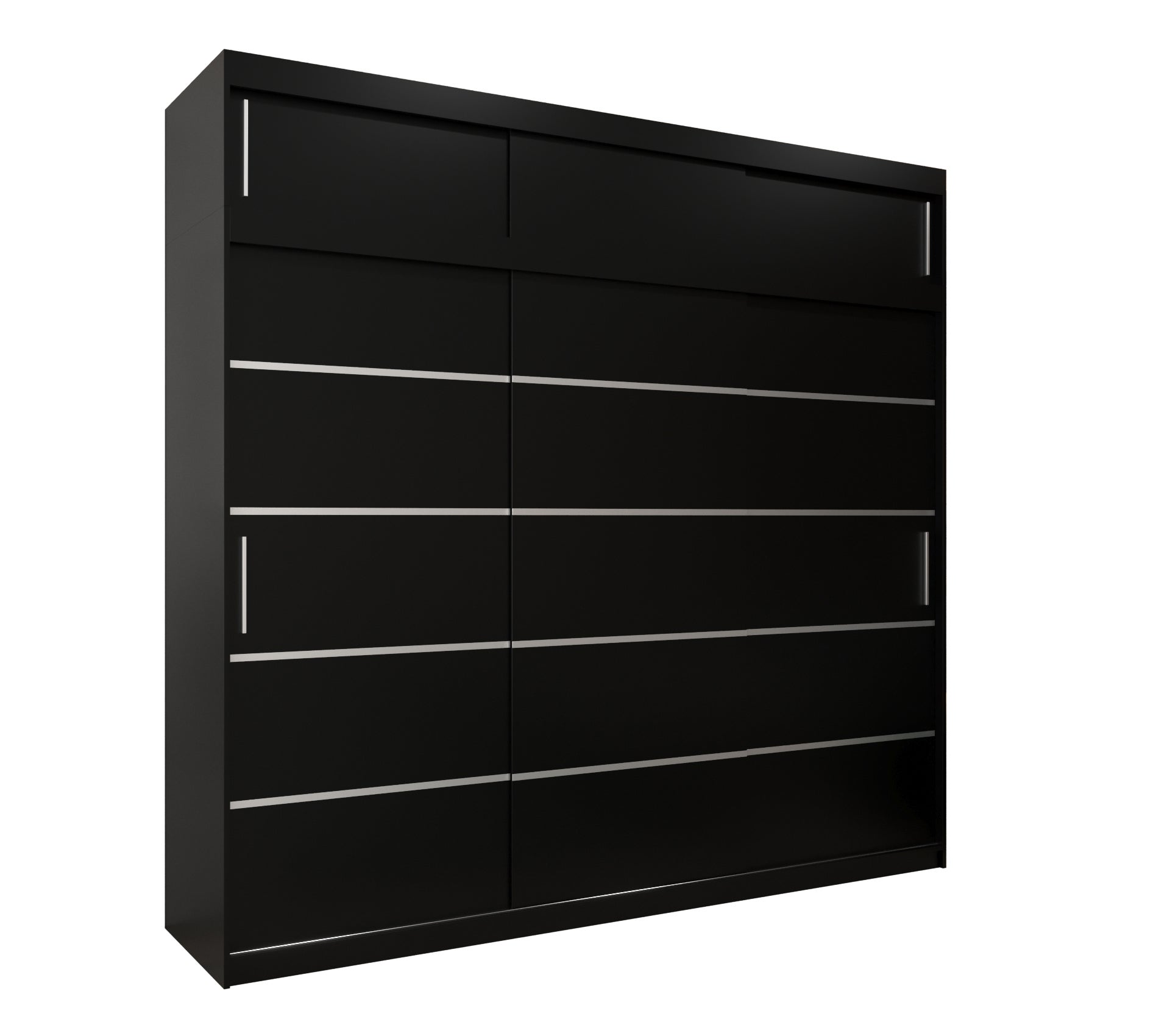Szafa przesuwna z nadstawką garderoba Verona 1 250 x 62 x 240 cm Czarny + Czarny - Abiks Meble