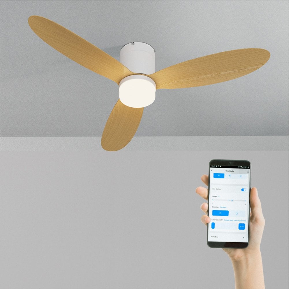 CREATE - WIND LITE - Cichy wentylator sufitowy 40W Ø132 cm odpowiedni do użytku wewnątrz i na zewnątrz -