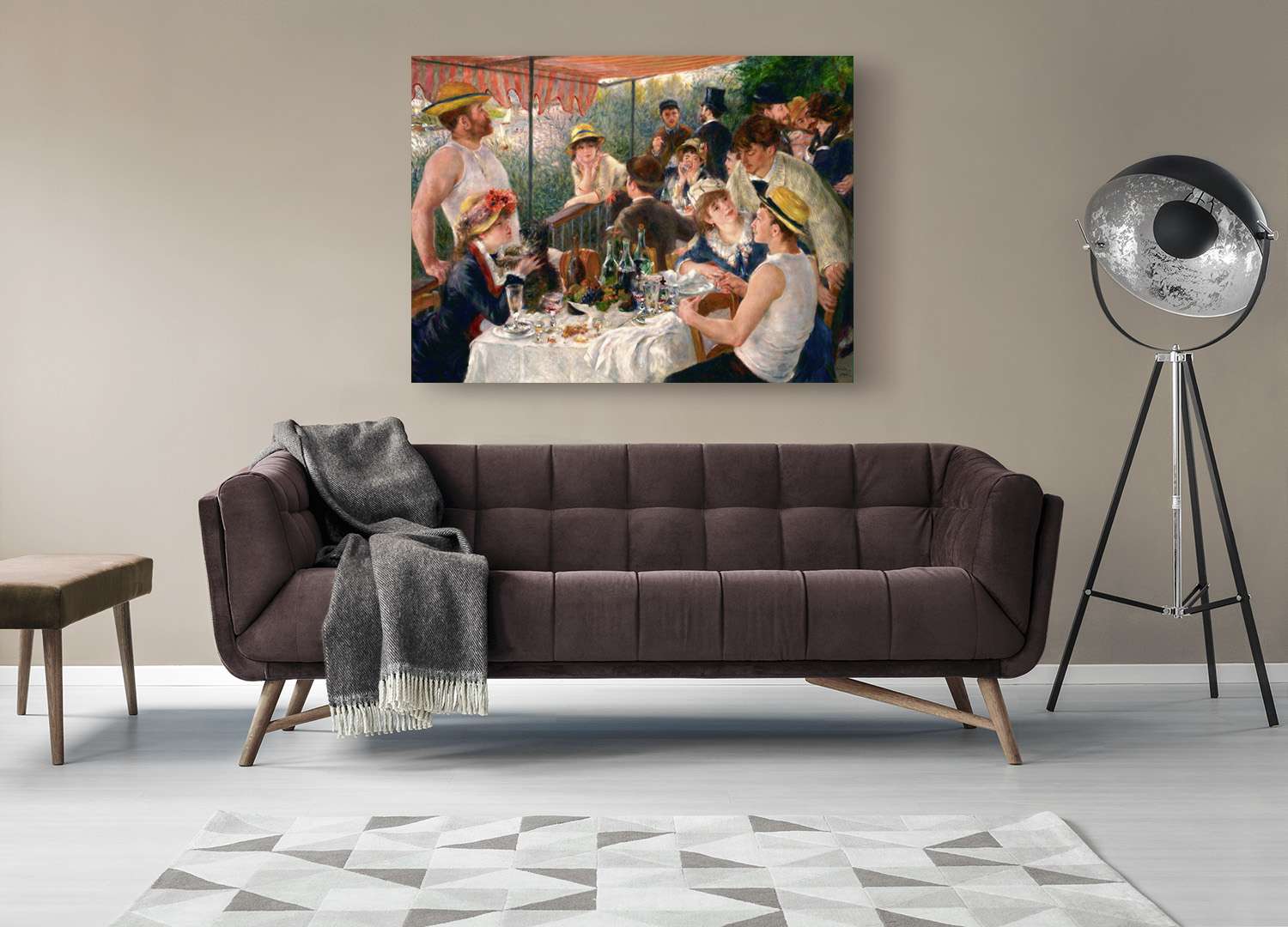 Peinture, impression sur toile - Pierre-Auguste Renoir, Le petit déjeuner des rameurs - 70x50 cm - 3