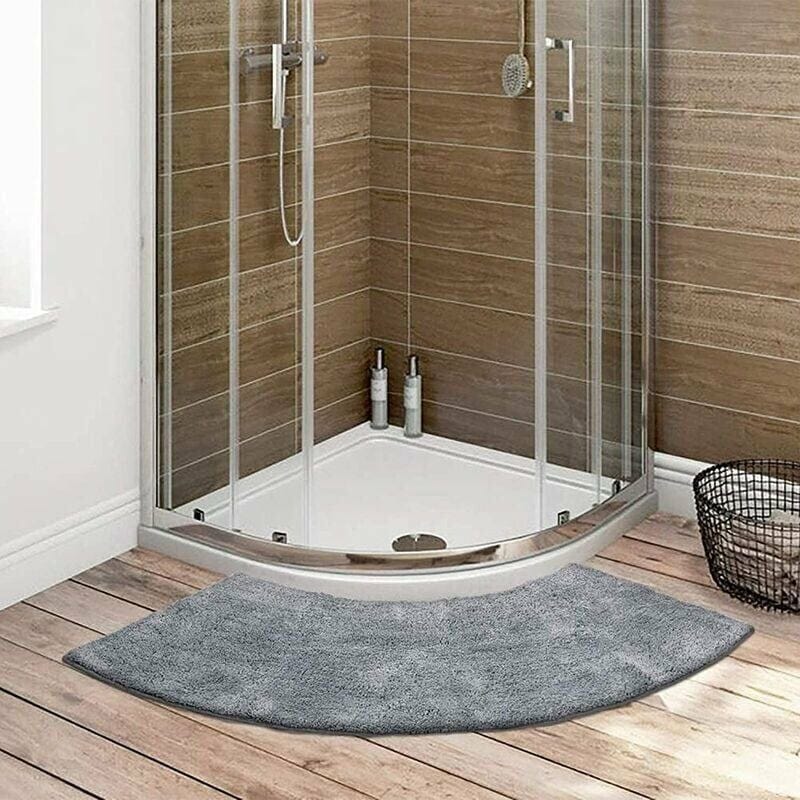 Tappetino da doccia angolare, tappeto da bagno in luffa a forma di ventaglio, tappeto curvo per doccia interna, tappetini da bagno con scarico a quadrante con scarico, tappetino da bagno lavabile Tappetino da doccia angolare, tappeto da bagno in luffa a forma di ventaglio, tappeto curvo per doccia interna, tappetini da bagno con scarico a quadrante con scarico, tappetino da bagno lavabile