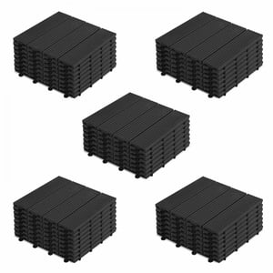 Lot de 40 dalles clipsables en bois composite gris