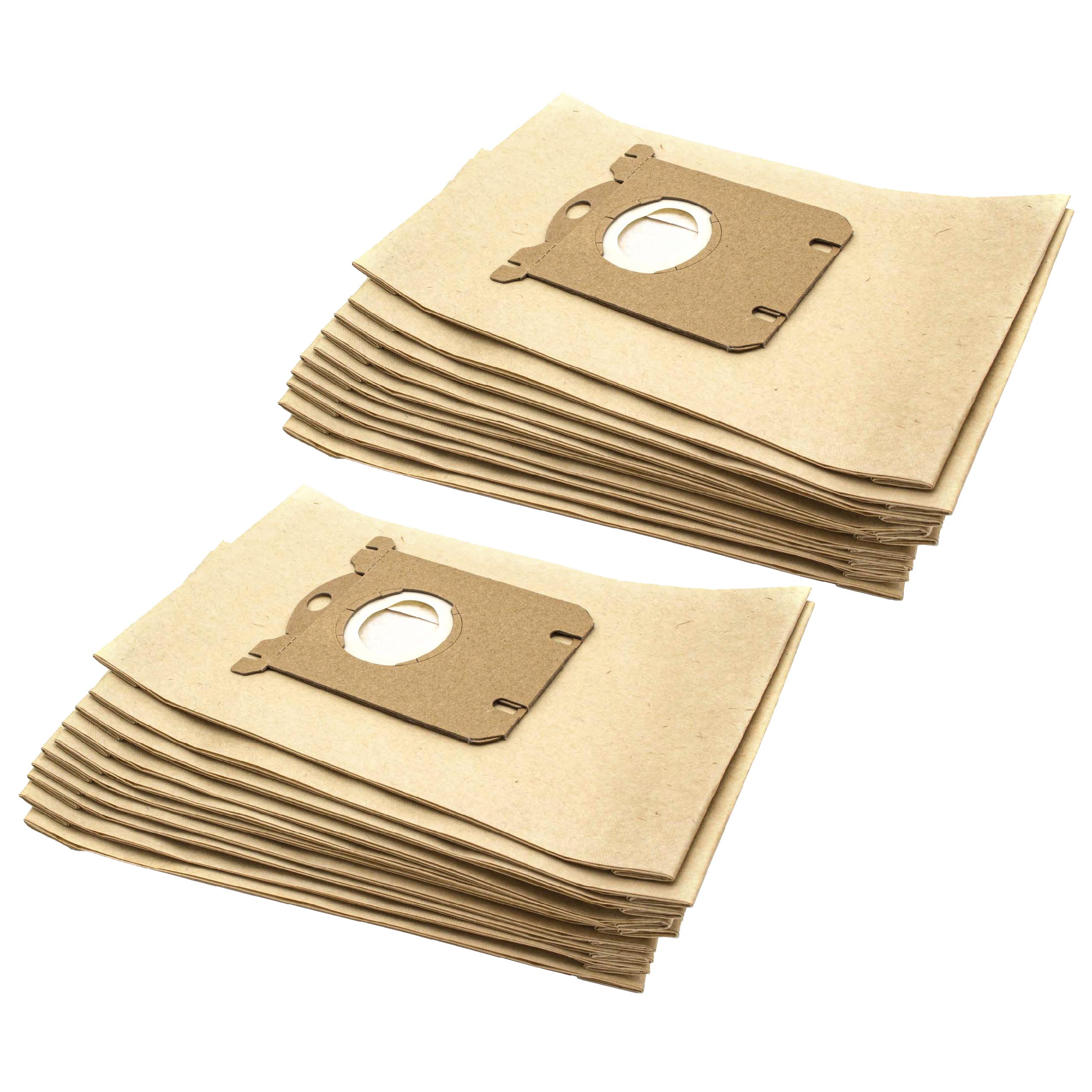 vhbw 20x Sacs compatible avec AEG/Electrolux AC 1131 Falco, ACV 1131 Parketto, AAM 6320 Air Max, AAM 7124 Air Max aspirateur - marron - 2