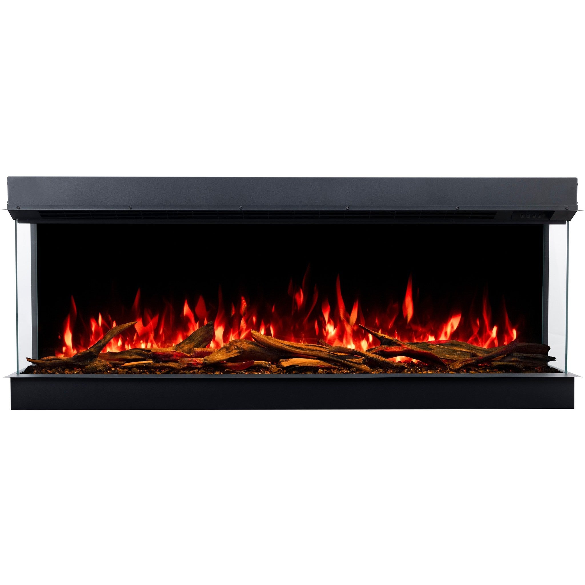 Kominek elektryczny AFLAMO Superb 3D 80 - ogień premium - do zabudowy - 80x65x35 cm - dekoracyjny kominek LED z grzaniem 750/1500 W