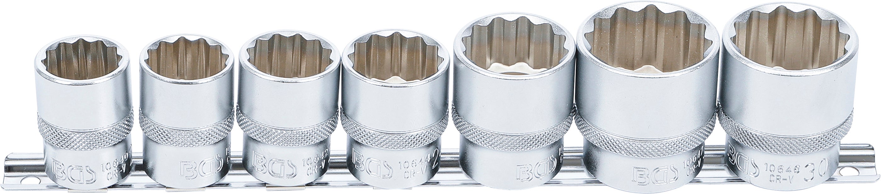 BGS Zestaw nasadek dwunastokątnych z napędem kwadratowym wewnętrznym 12,5 mm (1/2") SW 20 - 32 mm 7-częściowy - 9109