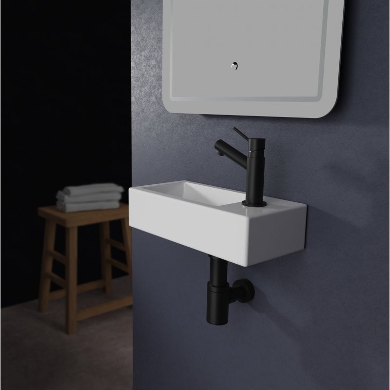 Lave mains rectangle design blanc - 4