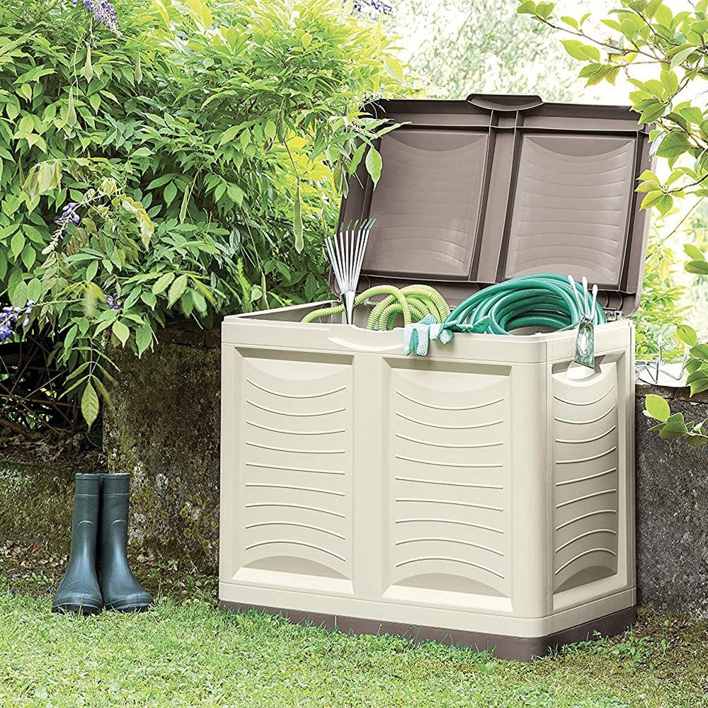 Bama Baule Mettitutto Box Contenitore 200 Lt Giochi Attrezzi Esterno Tortora - 2