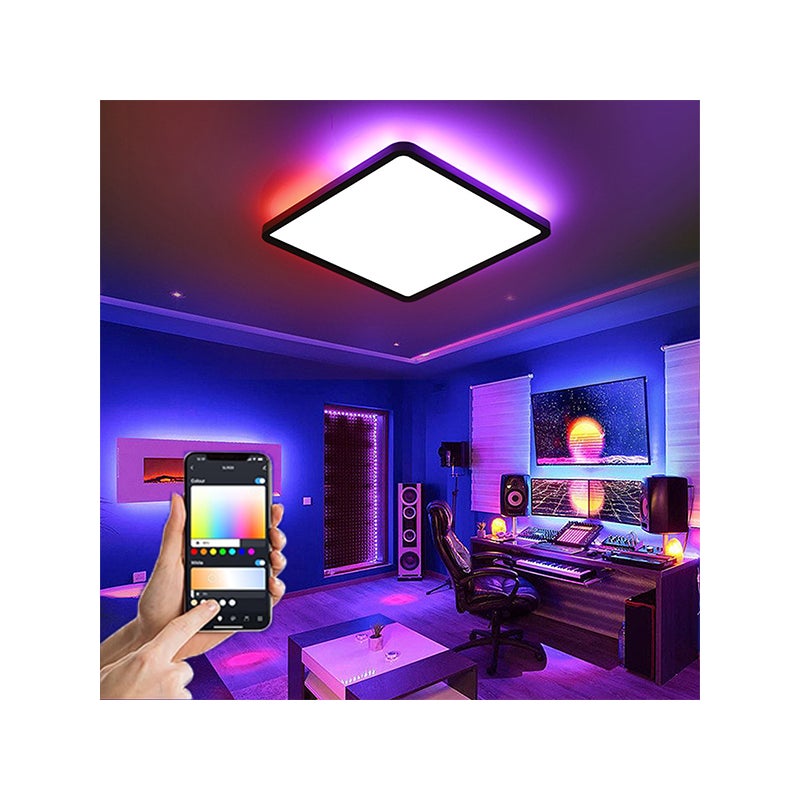 Wbudowany plafon LED regulowana lampa RGB kolory sterowanie przez aplikację inteligentny plafon LED wifi lampa dekoracyjna do salonu lampka nocna