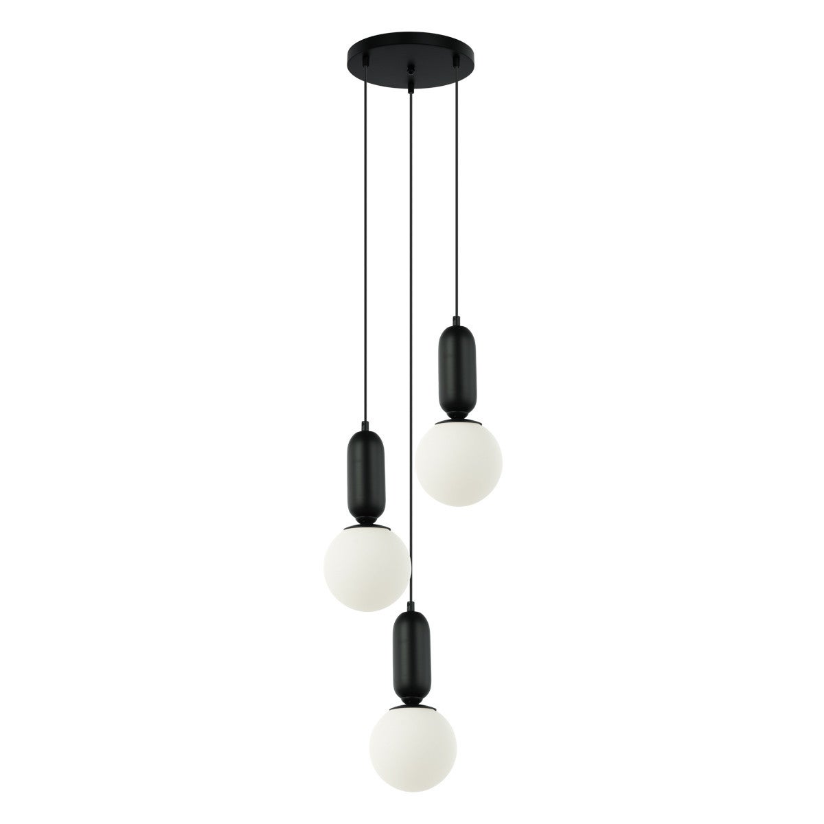 Lampa wisząca Aldeva czarno-biała 3xE27x40W wym: 127 x 40 x 40 cm szkło Italux