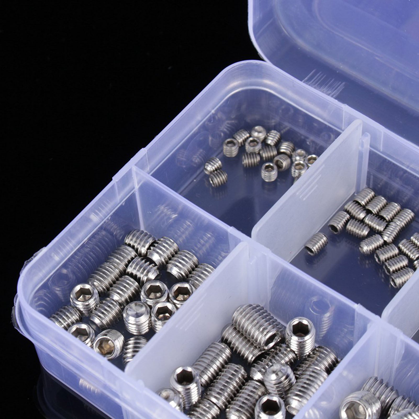Assortiment de 200 vis sans tête à six pans creux M3 à M8, inox, kit multi-tailles pour bricolage, mécanique et usage industriel - 8