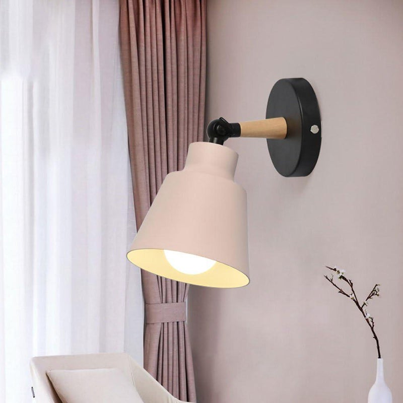 Retro Vintage kinkiety E27 Oprawa Przemysłowa Sufitowa z Drewna i Metalu Regulowana Lampa Ścienna Wewnętrzna Nowoczesny Kinkiet