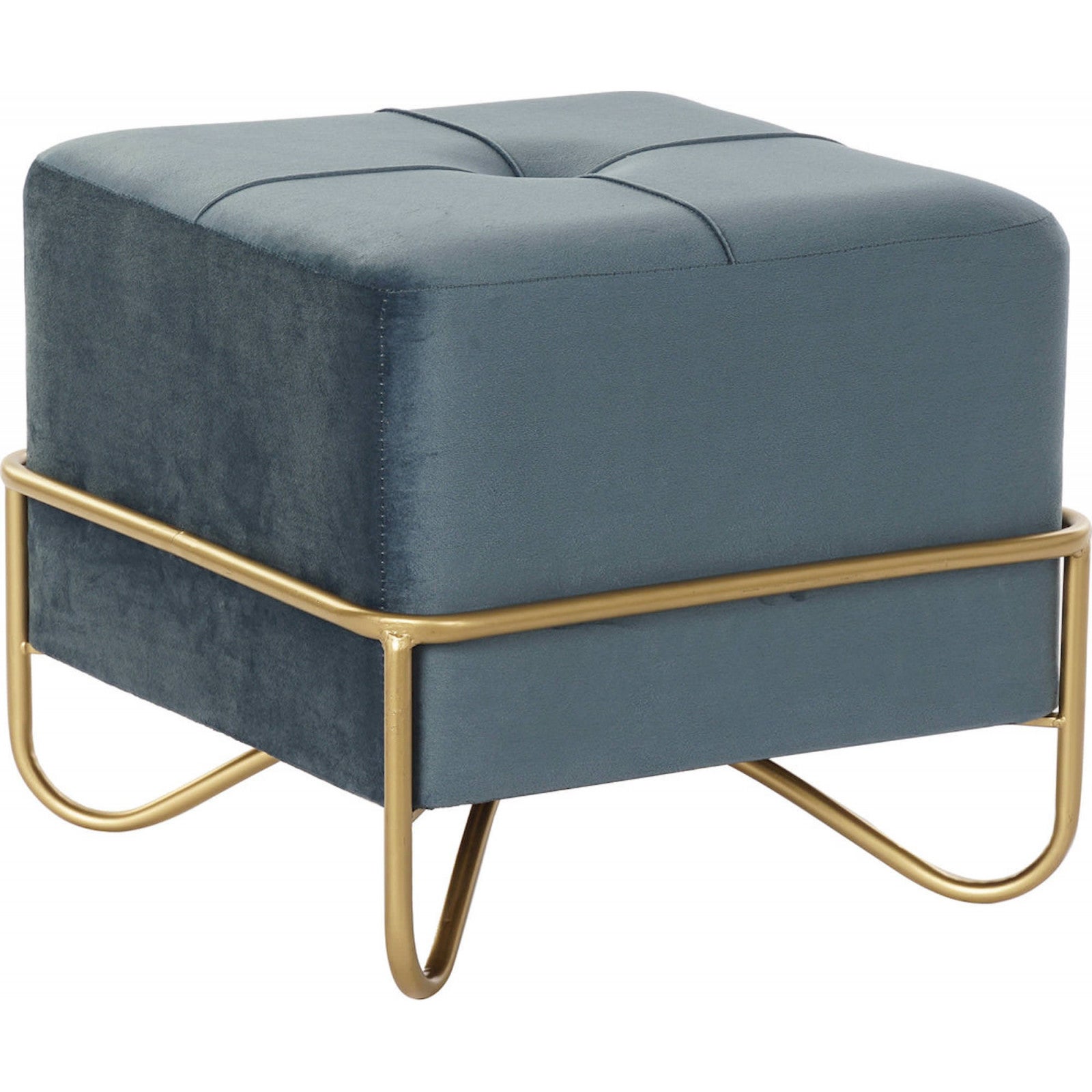 Pouf Rond , Repose-pieds En Velours Coloris Ambre - Diamètre 31 X Hauteur 38 Cm