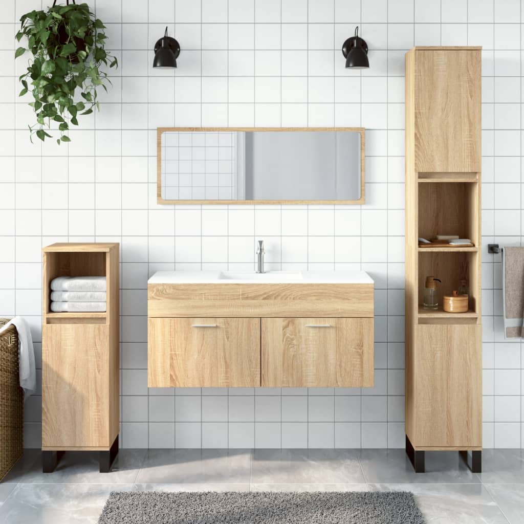 Maison exclusive - armario de baño con espejo madera de ingeniería roble sonoma